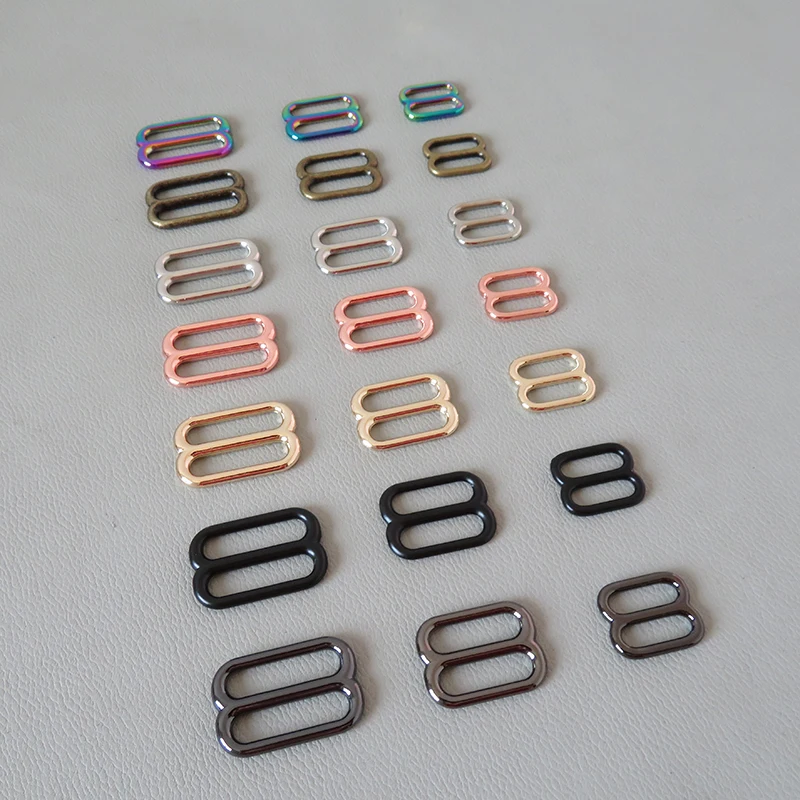 

50PCS 15mm 20mm 25mm Metal Straps Clasp Buckle Slider For Bag Backpack Accessory Adjuster Belt Loop Dog Collar Garment Hardware