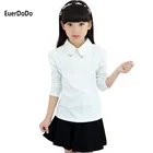 2020 Брендовая детская рубашка с длинными рукавами кружевная блузка с цветочным рисунком для девочек школьная форма для подростков, топы, осенне-зимняя хлопковая одежда
