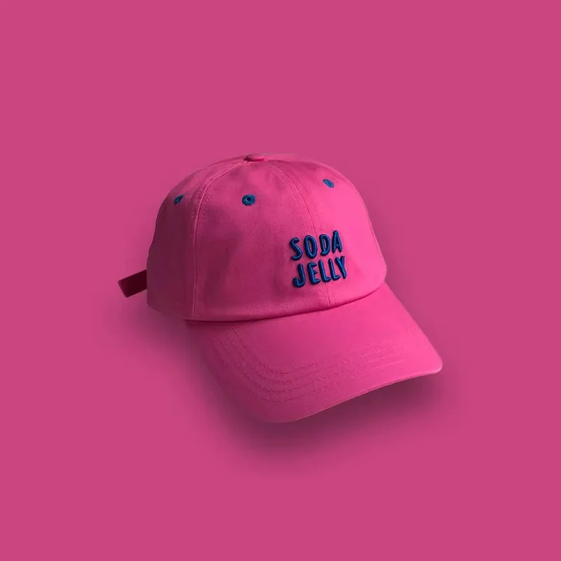 

2021 Korean Style Female Mens Embroidery Baseball Cap Purple Hat Cap Fashion Sun Protection Summer Spring Youth Hat