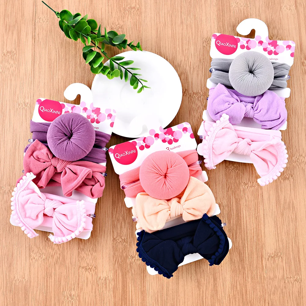 Bowknot Stretch Nylon Lead Contracted Fashion Decoration Baby Headbands Hair Ties Accessories Kids Bandolete Flores Menina | Детская