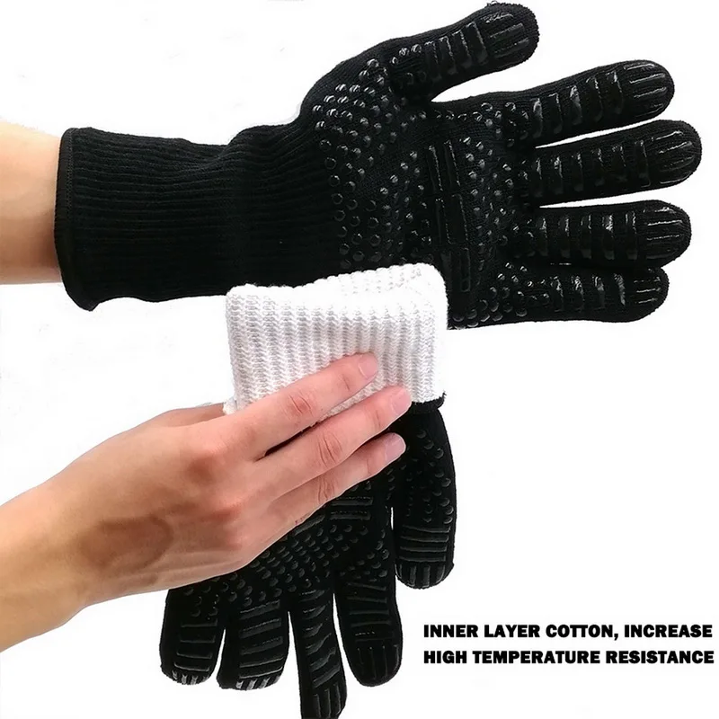 1 Pair Heat Resistant Thick Silicone Cooking Baking Barbecue Oven Gloves BBQ Grill Mittens Dish Washing Kitchen glove | Дом и сад