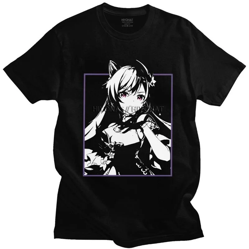 

Mens Keqing Genshin Impact T Shirt Short Sleeve Cotton Tshirt Streetwear T-shirt Casual Japan Anime Game Tee Harajuku Clothes
