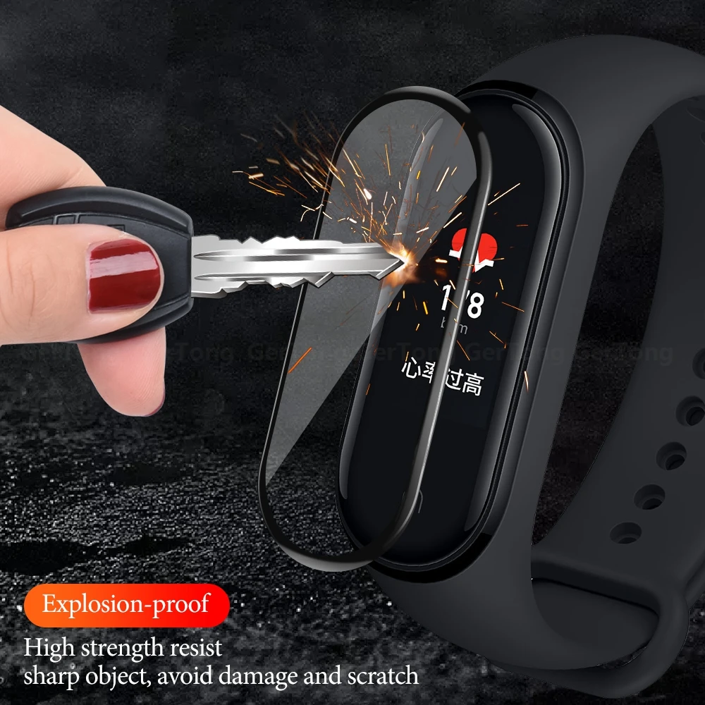 Защитное стекло мягкое закаленное для Xiaomi Mi Band 4/5/6 | Мобильные телефоны и