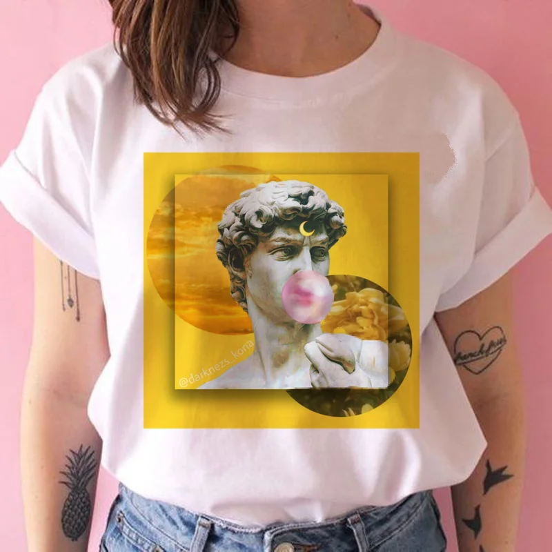 Эстетика vaporwave футболка Женская Корейская grunge ulzzang kawaii 90s harajuku женская уличная