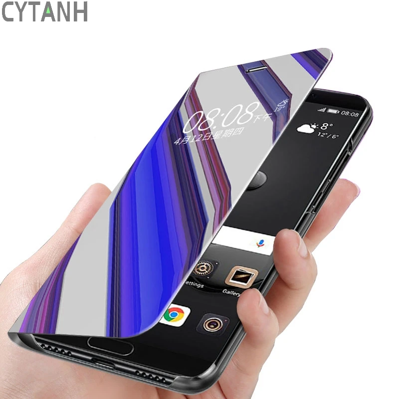 Умный флип чехол для телефона Samsung Galaxy A50 A60 A70 S6 S7 Edge S8 S9 Plus S10 S10e Note 10 8 9 зеркальный
