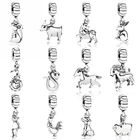 12 символов, животные, подвеска сделай сам, подходит для браслетов Pandora, женские овечки, кролик, собака, китайские знаки зодиака, бусины для изготовления украшений