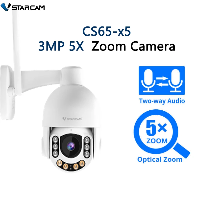

VStarcam новая 3MP HD CS65 5X зум беспроводная WiFi наружная камера безопасности IP оптический зум Беспроводная купольная умная домашняя водонепроница...