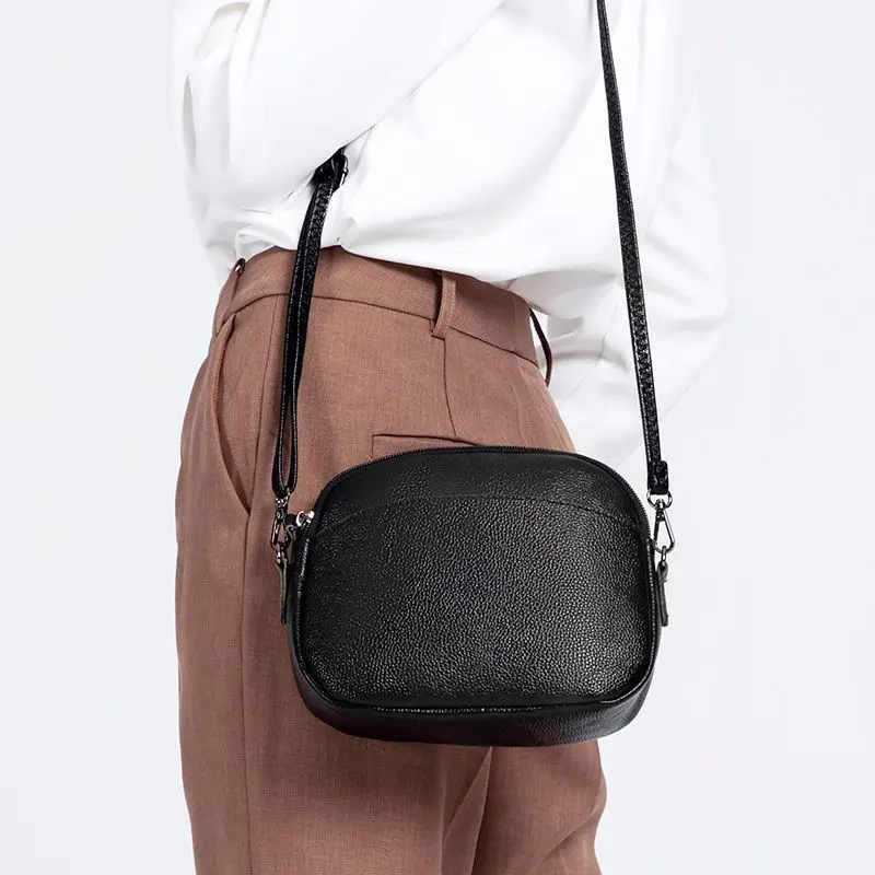 

Genuine leather 2021 new one-shoulder diagonal bag fashion small bag female bag large-capacity M-3XL all-match soft leather