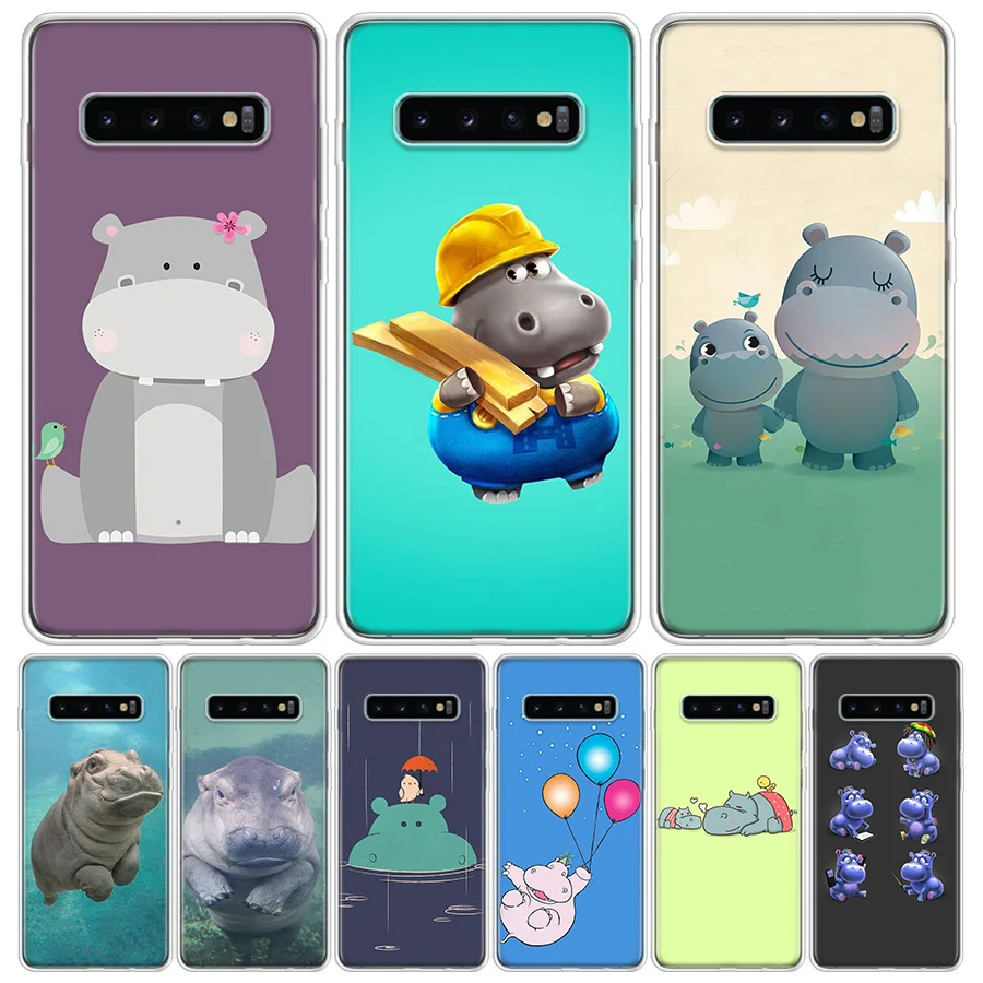 Милый мультяшный чехол для телефона с изображением бегемота для Samsung Galaxy A51 A71 A41 A31 A21S A11 A10 A20E A30 A40 A50 A70 A6 A7 A8 A9.