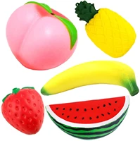 5 pcs slow rising toys fruit squishy jumbo peach banana watermelon pineapple strawberry kawaii stress relief for adults and kids