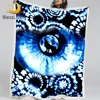 BlessLiving Tie Dye Blanket Blue Eye of The Wolf Soft Fleece Sherpa Throw Snuggly Blanket for Couch Bed Chair Sofa Daybed 1