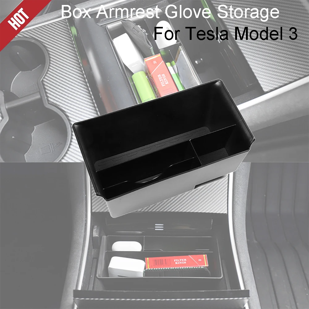 

for Tesla Model 3 Car Center Console Hidden Storage Box Armrest Glove Storage