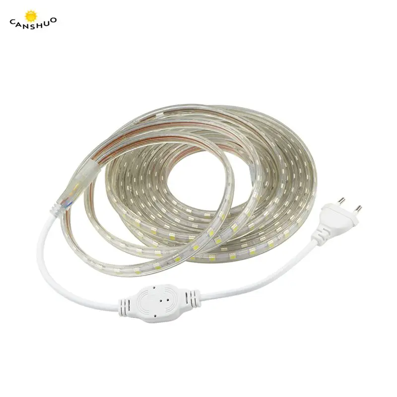 SMD 5050 AC220V Светодиодная лента гибкий свет 60 светодиодов/м Водонепроницаемая