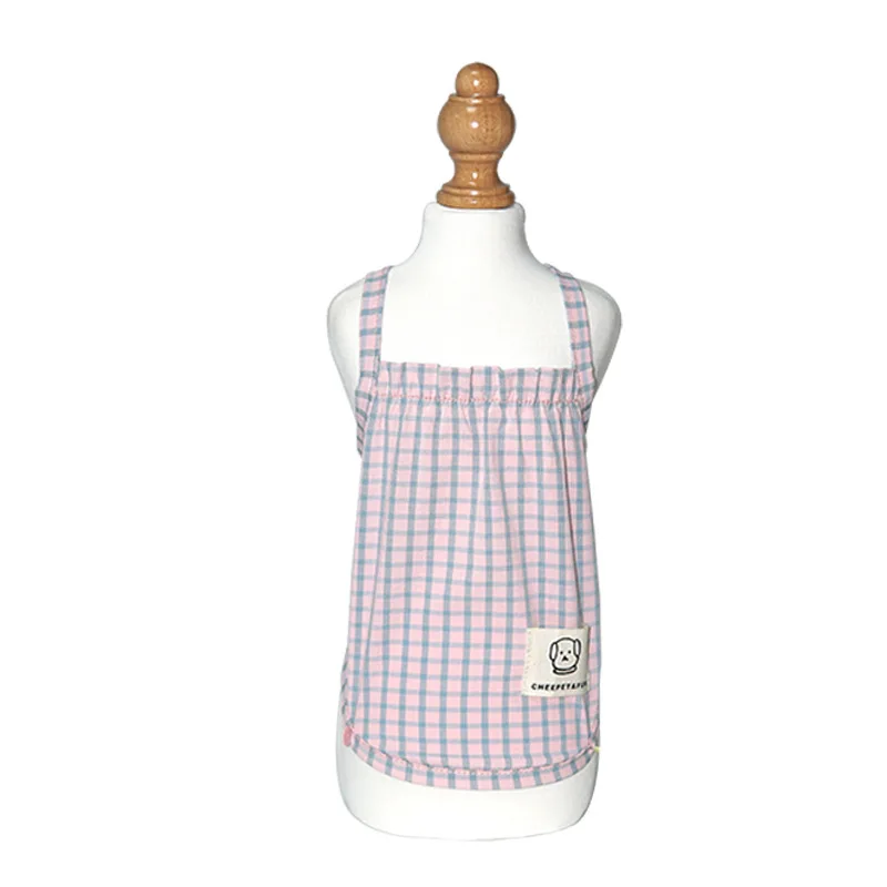 

2021 new dog clothes for small dogs Clothing cats chihuahua supplies products french bulldog pets acessorios Plaid sling vest no