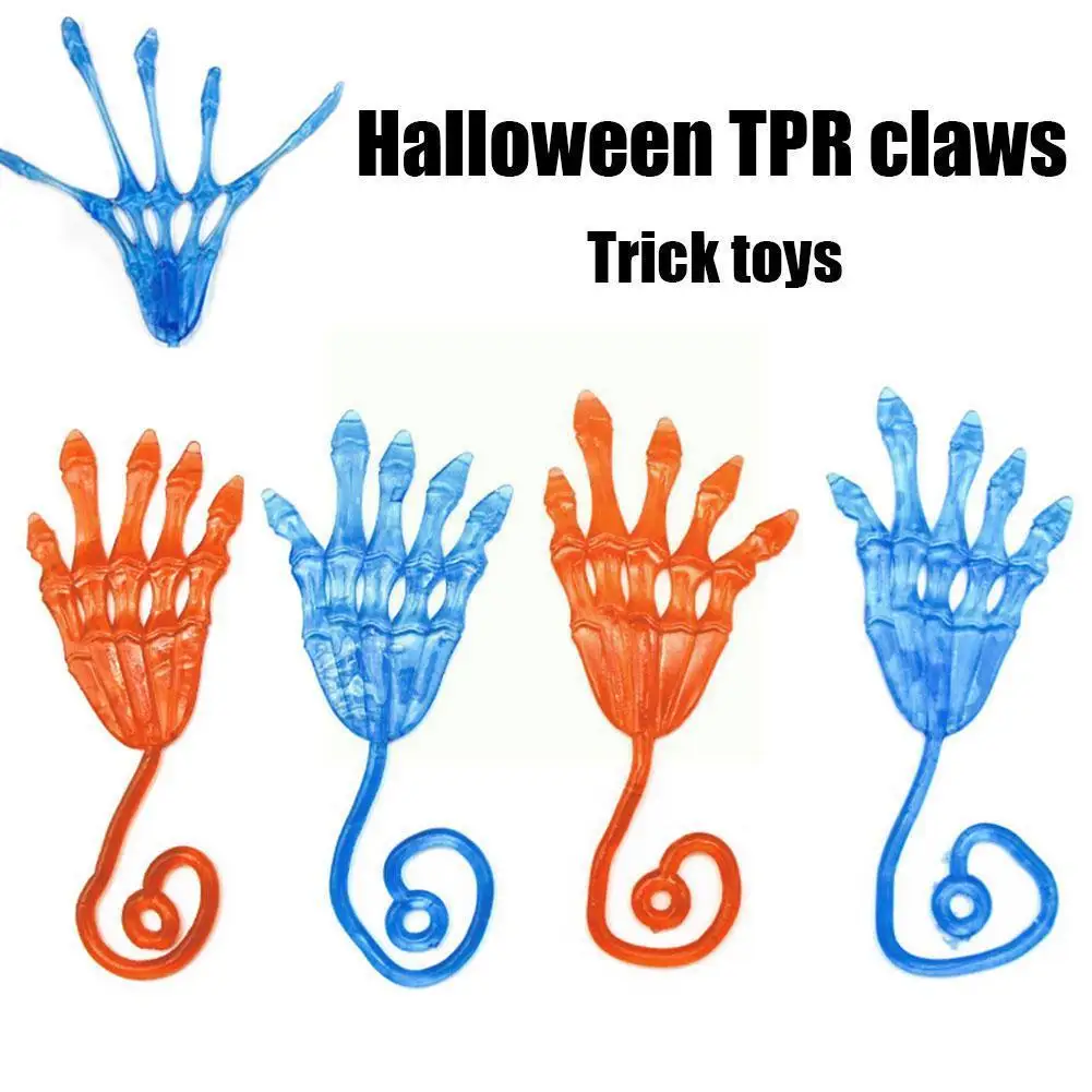 

Tpr Soft Halloween Hand Skeleton Human Hand Bones Creativty Vent Elastic Sticky Tricky Retractable Hands V0B0