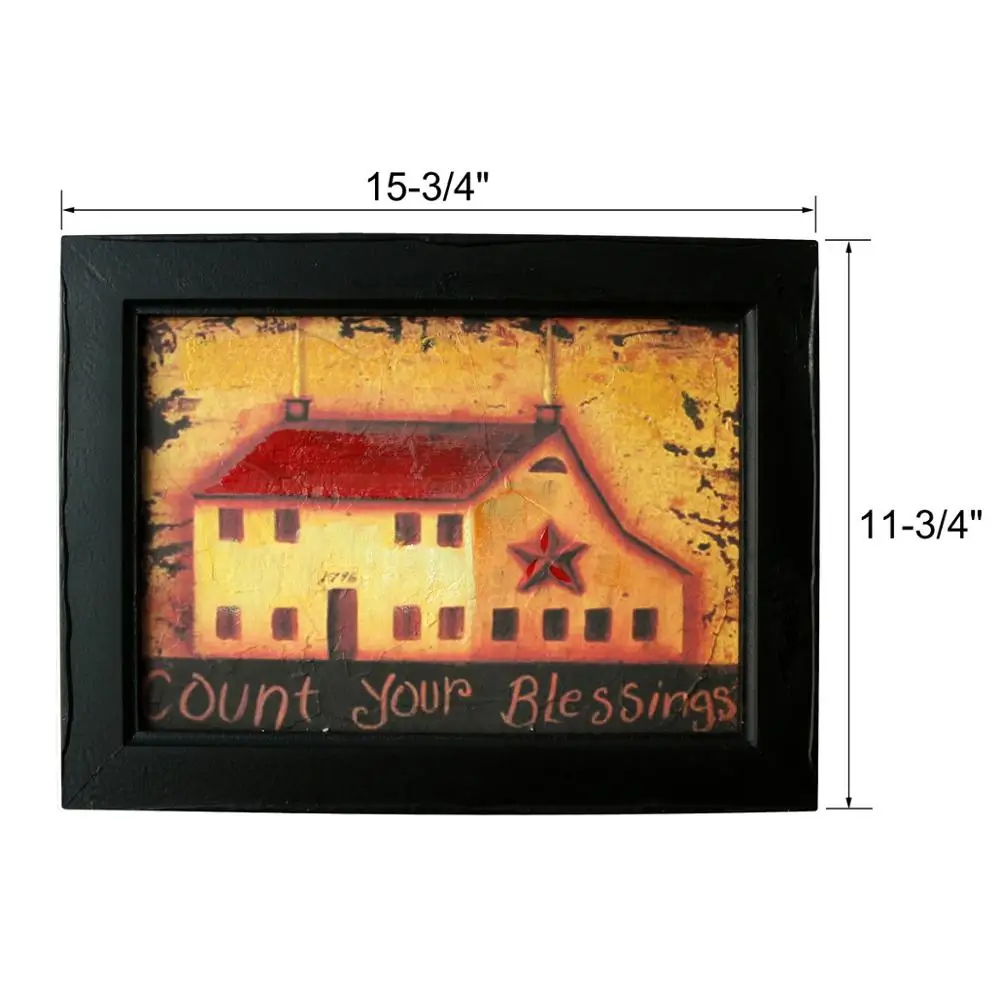 Деревенская античная Ручная роспись Настенная картина с рамкой готовая к