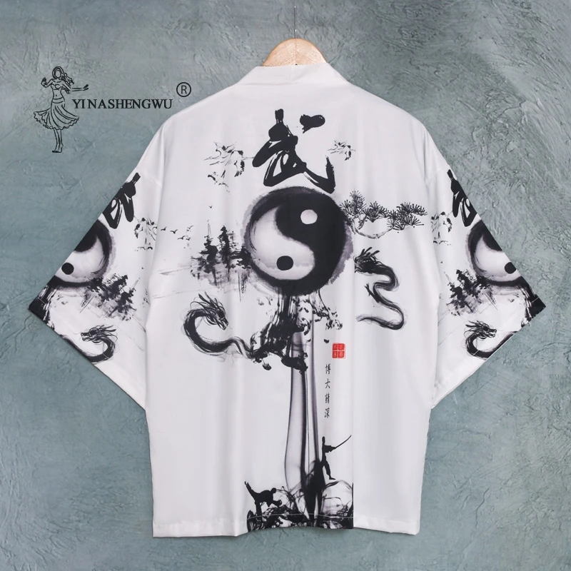 

Japanese Kimono Cardigan Fashion Men Haori Yukata Male Samurai Costume Clothing Kimono Jacket Mens Kimono Shirt Yukata Haori New