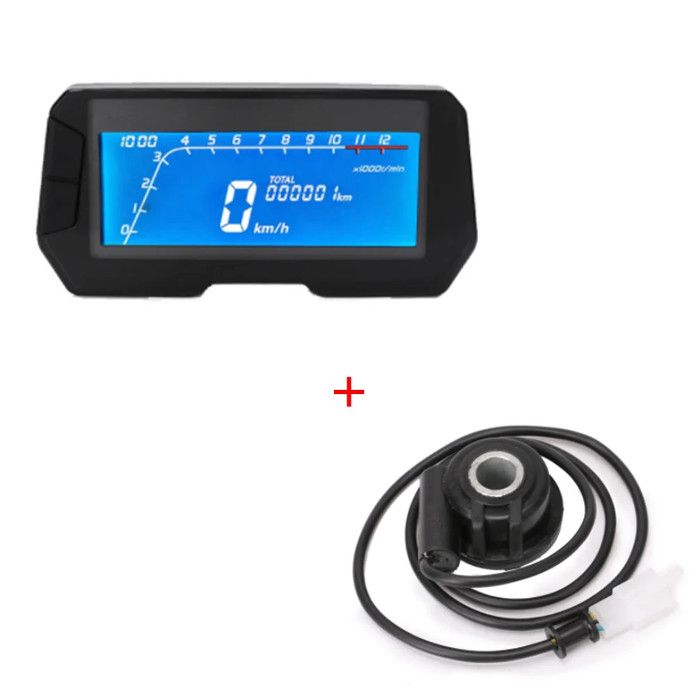 With Sensor-B 12000 об/мин 6 передач Универсальный мотоцикл lcd цифровой спидометр одометр подсветка мотоцикла одометр для 2,4 цилиндров метр - Цвет: With Sensor-B
