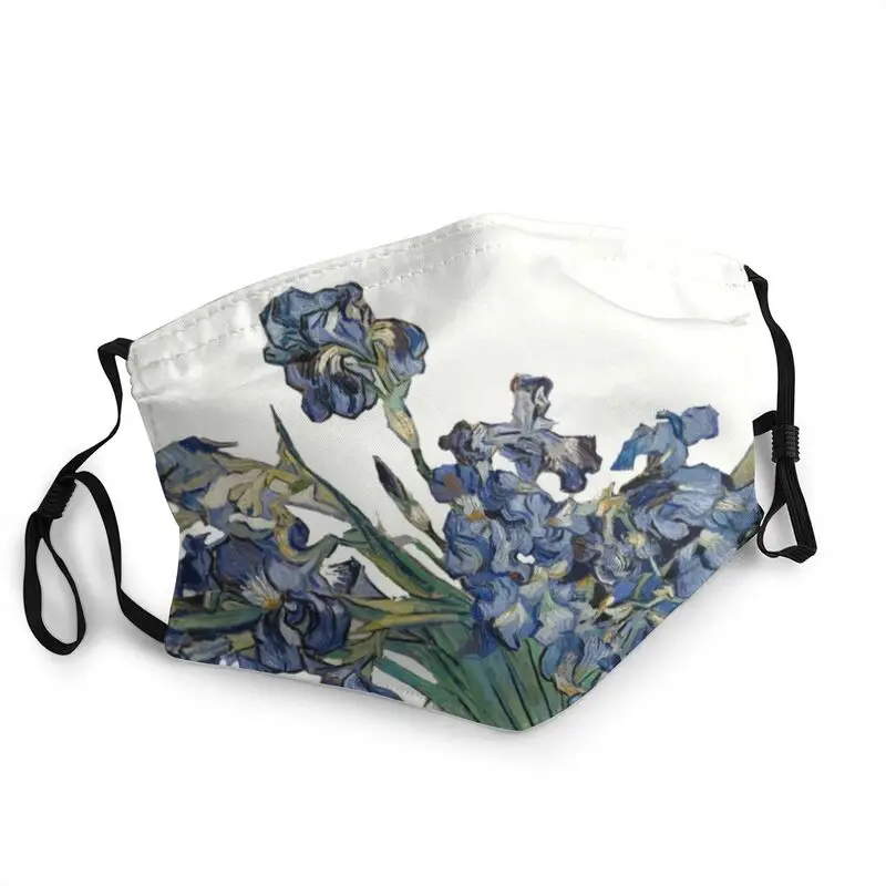 

Vincent Van Gogh Lrises Non-Disposable Face Mask Unisex Art Flowers Painting Mask Anti Dust Protection Respirator Mouth Muffle