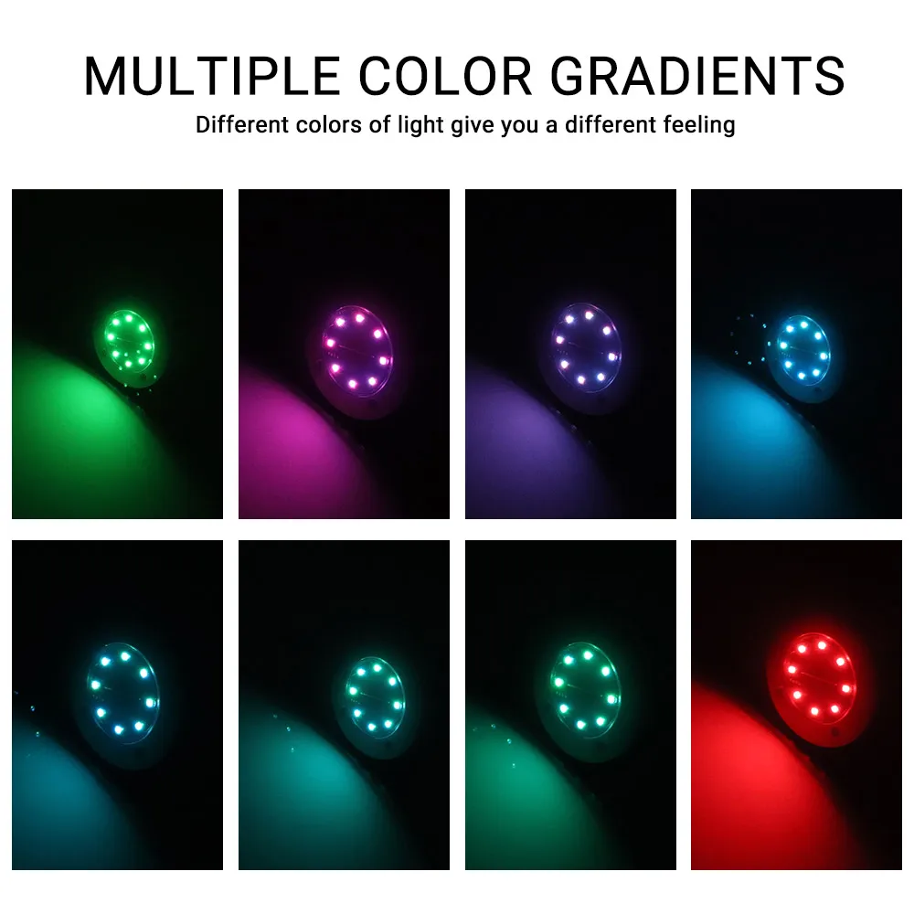 Подземный светильник на солнечной батарее 8 светодиодов водонепроницаемый