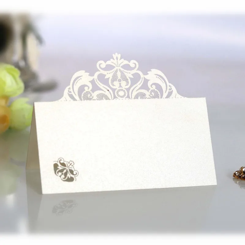 

100pcs Hollow Crown Wedding Conference Hollow Seat Card Laser Card Table Card Seat Card Banquet Seat Factory Direct Sales 6Z