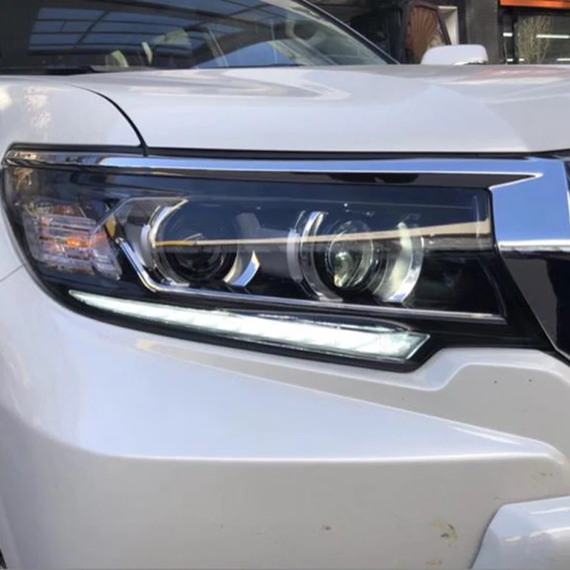 

Car Head Lamp For Toyota Prado LC200 Headlights 2017 2018 LED Angel Eyes Headlight DRL Bi Xenon Lens HID Low Beam