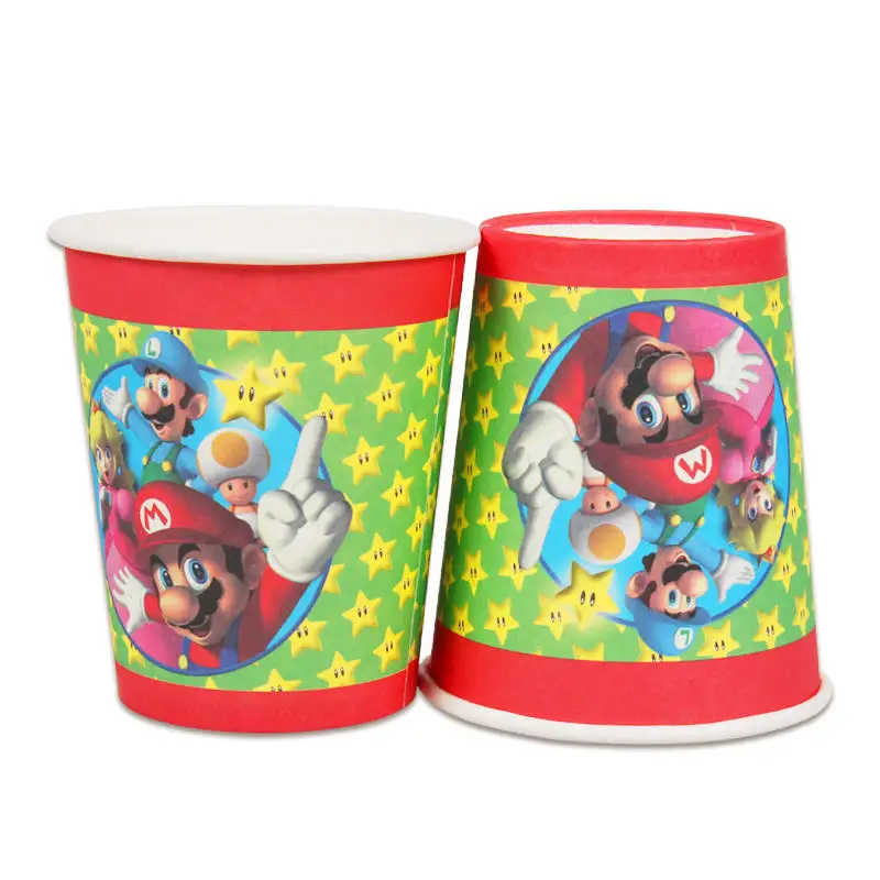 Бумажная тарелка в стиле Super Mario для вечеринки кружка салфетка баннер скатерть
