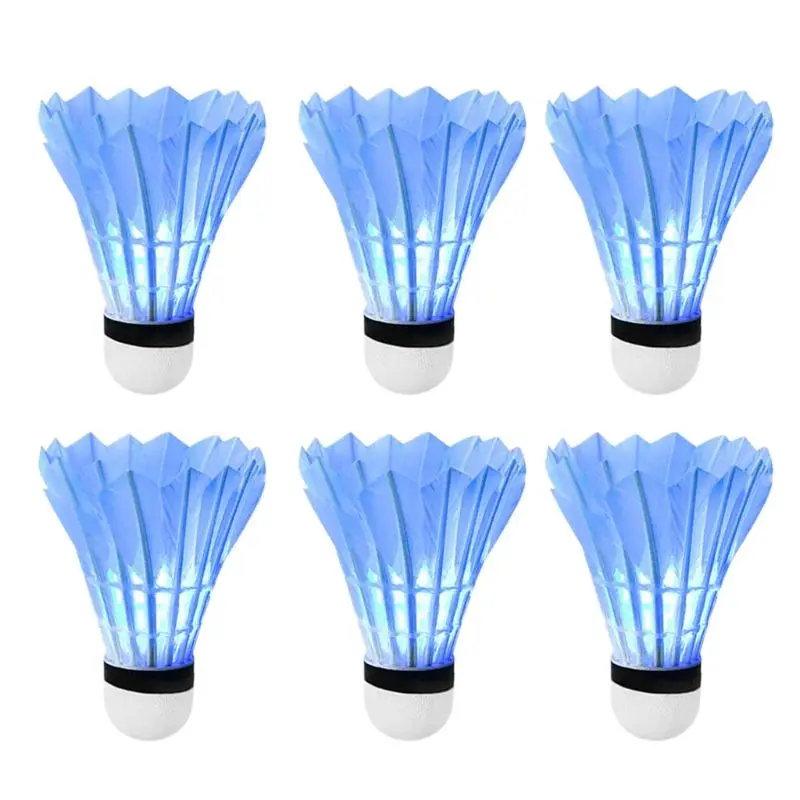 

6pcs LED Badminton Ball Dark Night Colorful Lighting Shuttlecock Accessories E56D