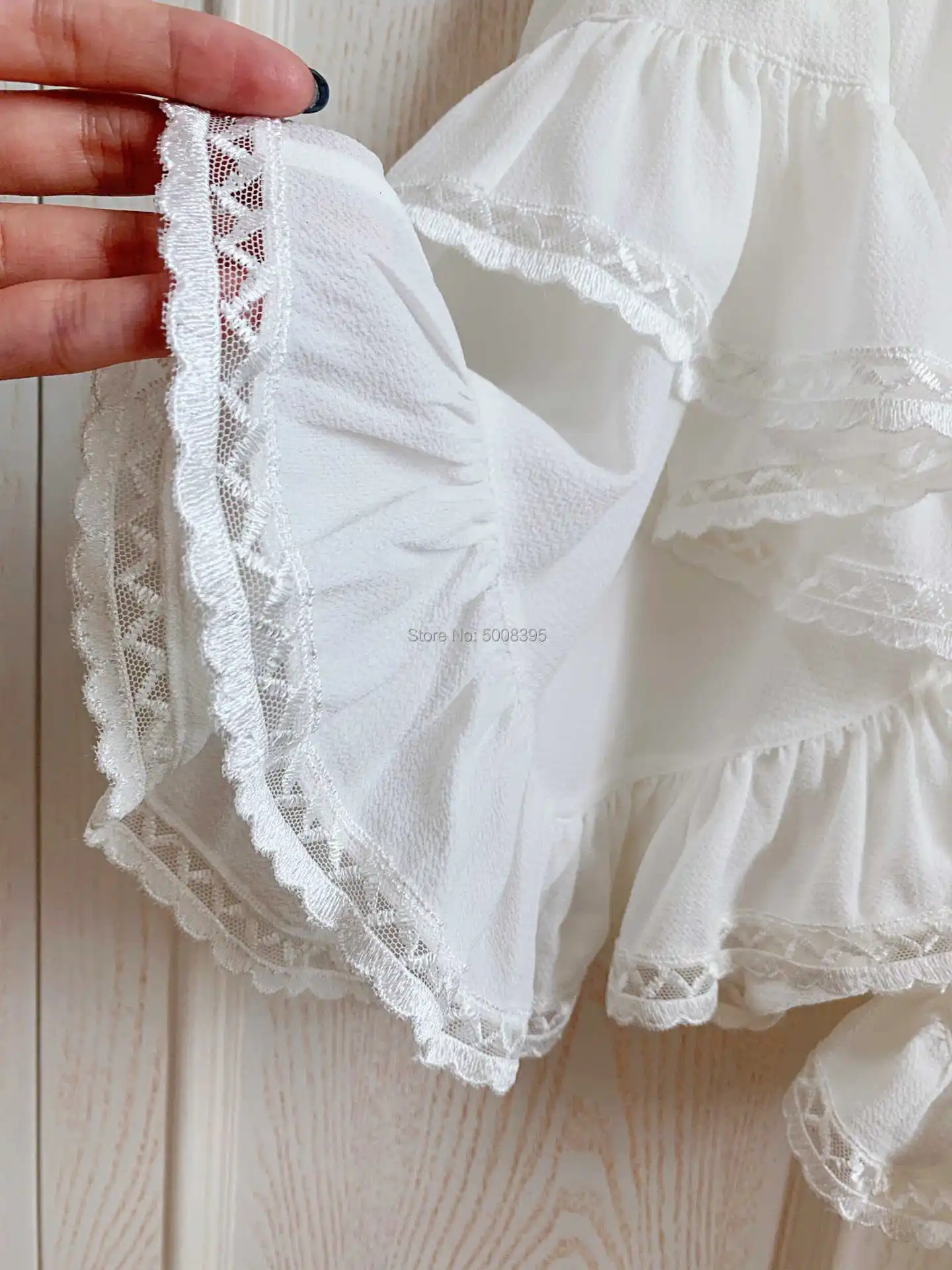 

Woman White Short Tier Skirts Elastic Waist Ruffled detail Lace Edge Fashion Elegant Skorts 2021 new