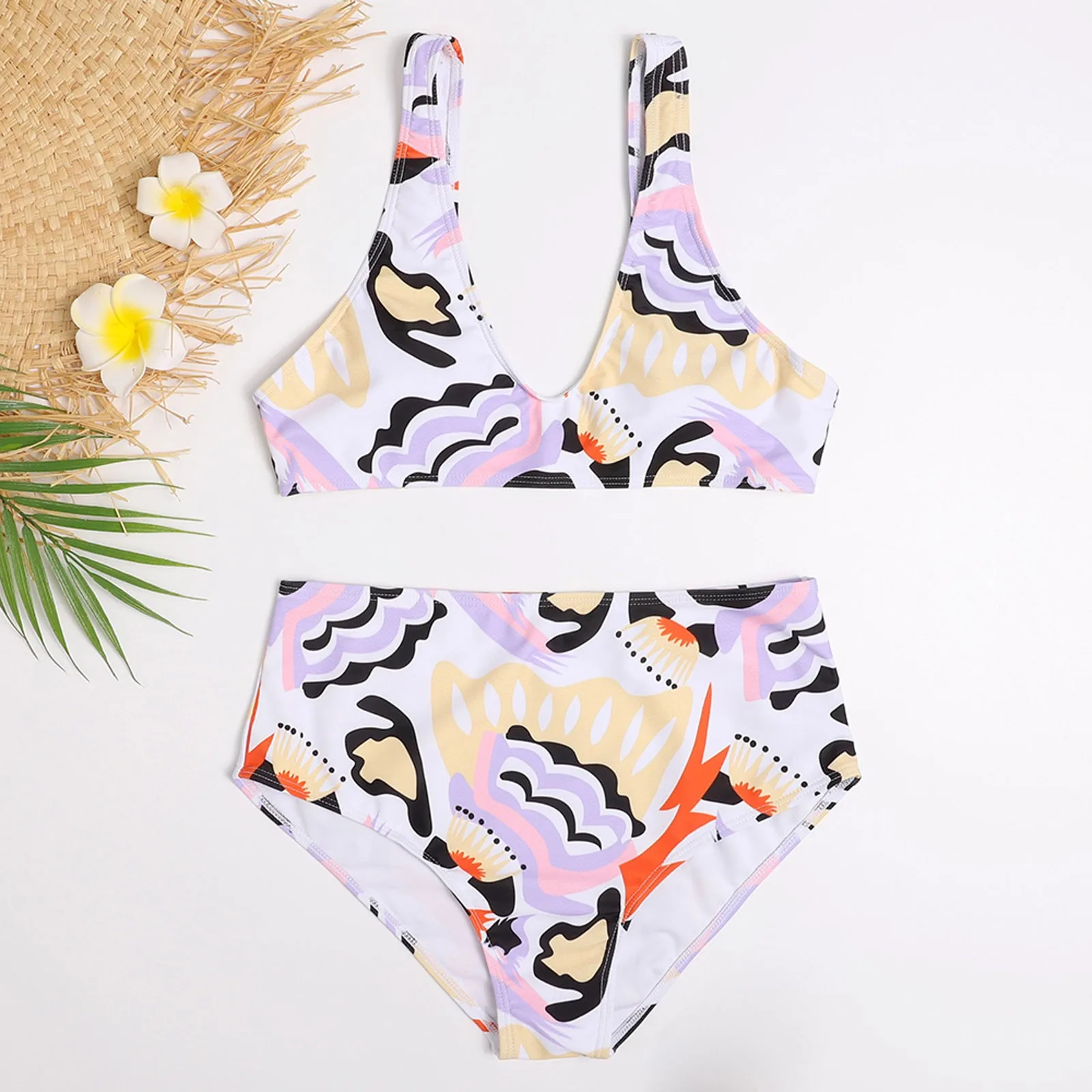 

Women's sexy fashion high waist printed bikini split Swimsuit Bikini Brazilian bikini suit biquini fashion new