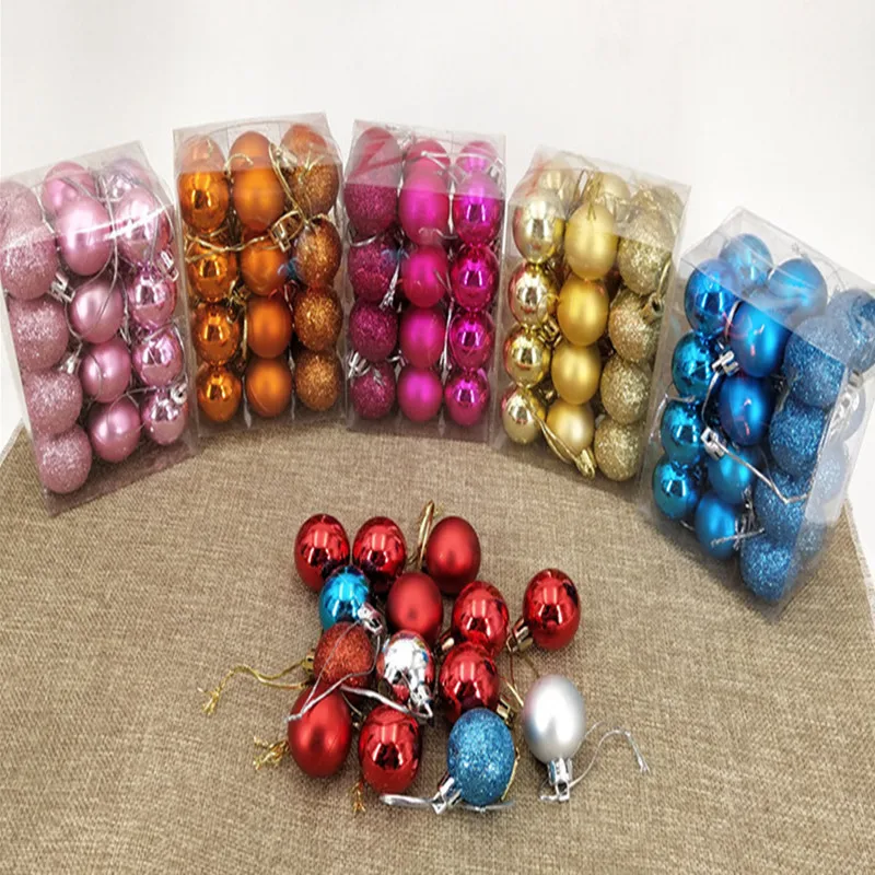 24 шт 3 см Рождественская елка Декор шар пластиковые рождественские украшения для
