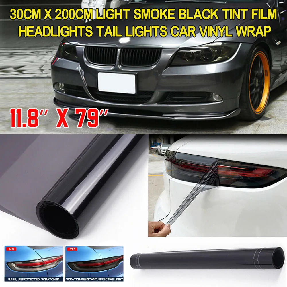 

Автомобильная светсветильник щаяся Дымчатая пленка с черным оттенком 30 см x 200 см, защитная матовая светильник ламутровая светящаяся точка, ...