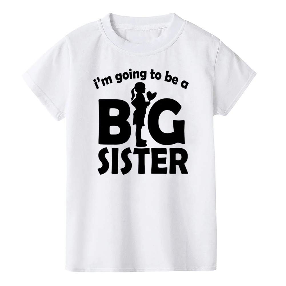 Забавная детская футболка с короткими рукавами и надписью «I'm Going To Be A Big Sister» для девочек футболки для крупных девочек модные повседневные футболки для малышей, топы - Цвет: KU28-KSTWH-