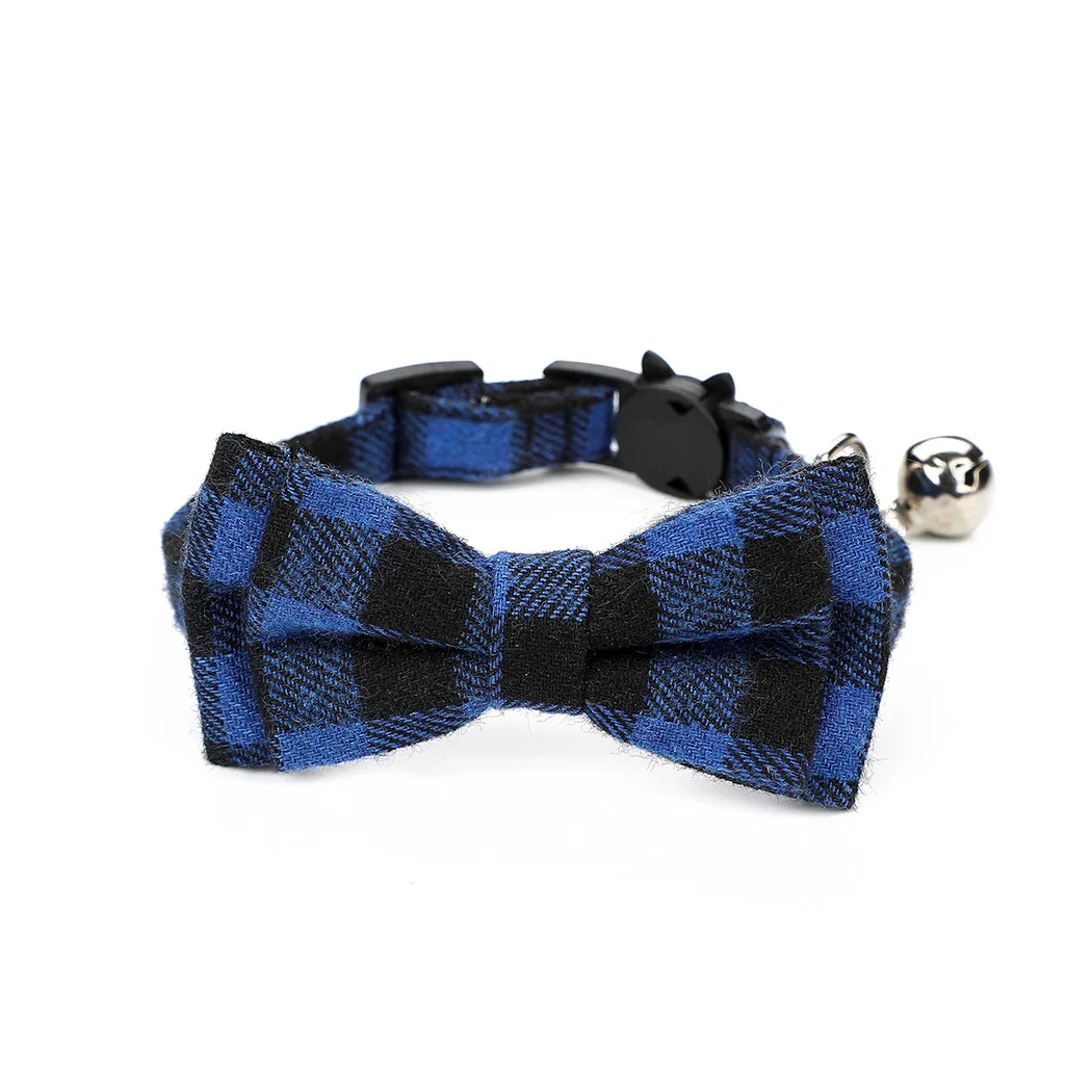 

Cat Plaid Collar Cotton Stripe Bowknot Necklace Bulldog Chihuahua Bow Tie Dog Dog Scarf