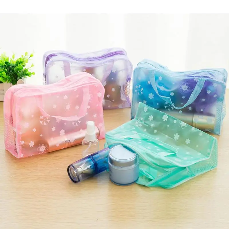 

Creative Translucent Waterproof Cosmetic Bag Portable Travel Wash Bag Bathroom Wash Bag Toothbrush Pouch Organizer Storage Bag