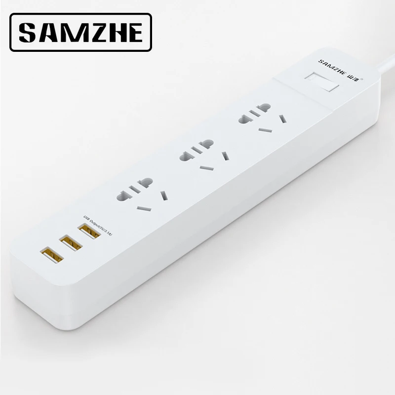 

SAMZHE Power Strip Socket Portable Strip Plug Adapter with 3 USB Port Multifunctional Smart Home Electronics
