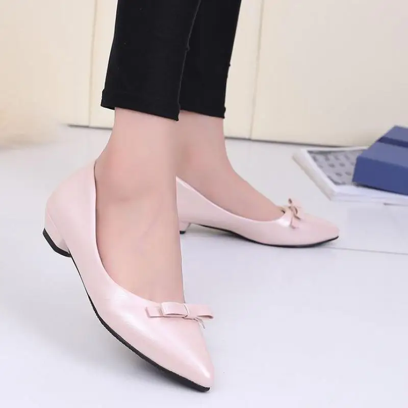 

Odinokov Women Mid Heel Shoes Office Lady Pumps PU Leather Black Basic Square Heeled Shoes Spring Autumn Loafers Female Zapatos