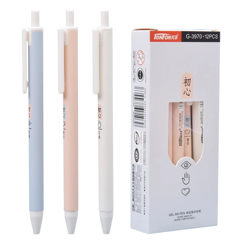 

3Pcs 0.5 mm Push Gel Black Ink for Pens Pen Fresh Think Kawaii Ball School Canetas Boligrafos Gift Office Planner Dropshipping