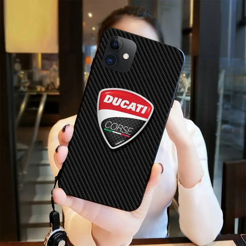 

Dabieshu motorcycle brand DUCATI Bling Cute Phone Case for iPhone 11 pro XS MAX 8 7 6 6S Plus X 5S SE 2020 XR case