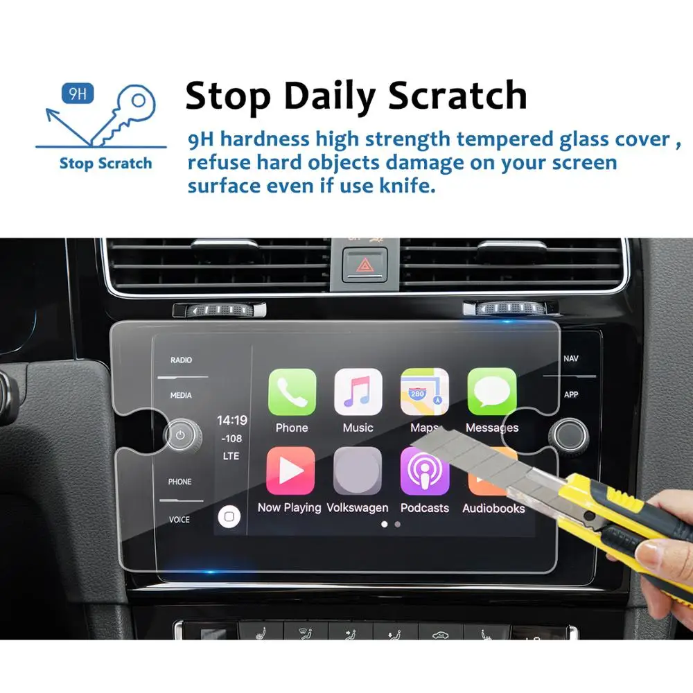lfotpp car multimedia screen protector for golf 7golf variant 2018 car navigation touch screen auto interior protective sticker free global shipping