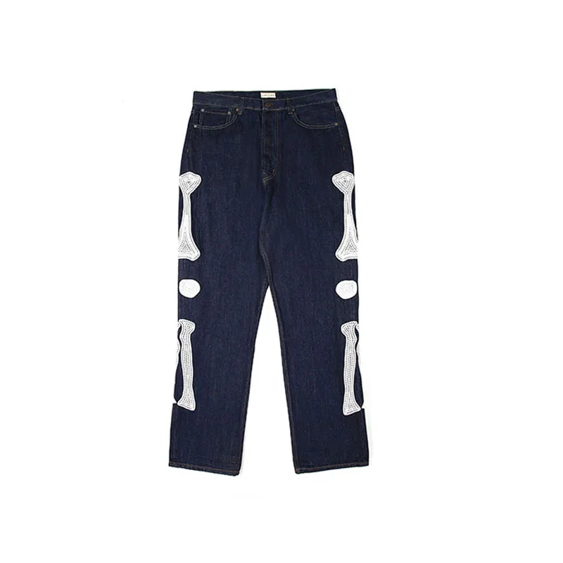 

2021 Autumn Winter Cargo Men Women Bone Embroidery Green Pants Loose Casual KAPITAL Trousers