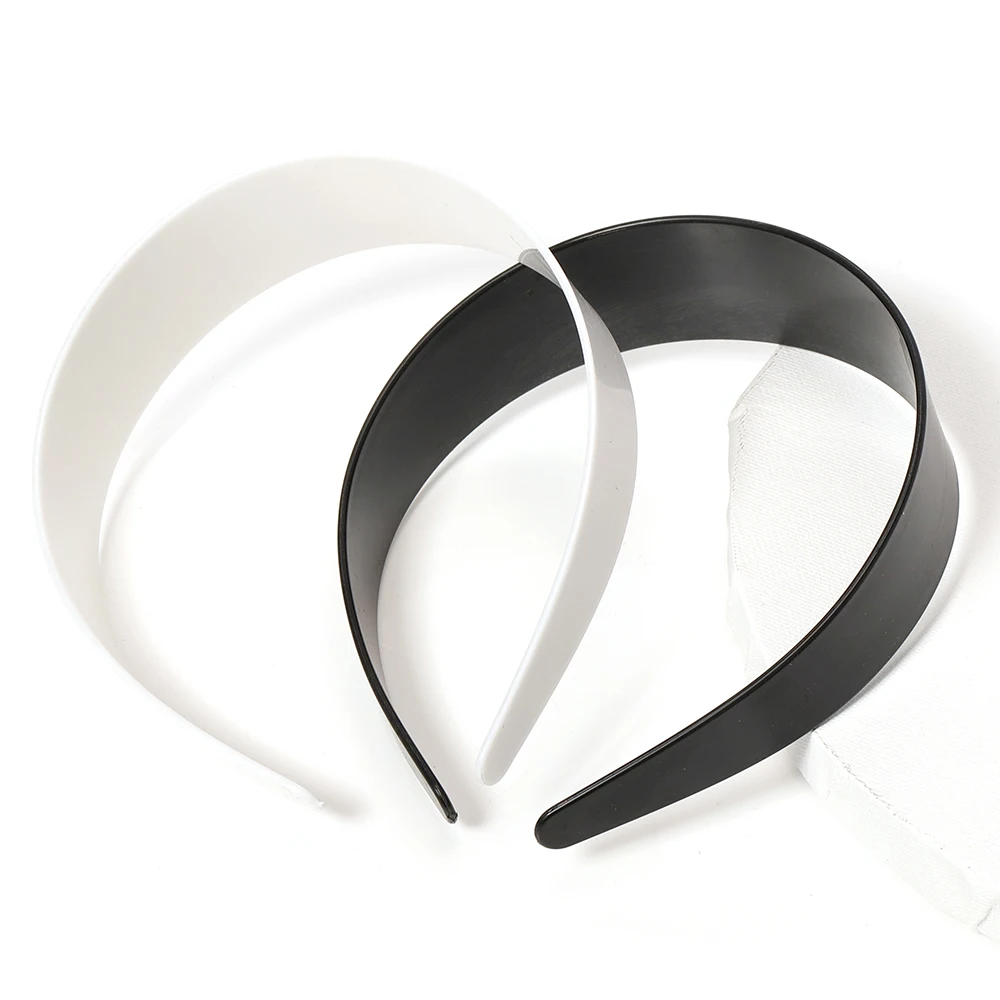 Повязка на голову белая/черная пластиковая 3 8/4 8 см 5 шт.|Ювелирная фурнитура и компоненты| |