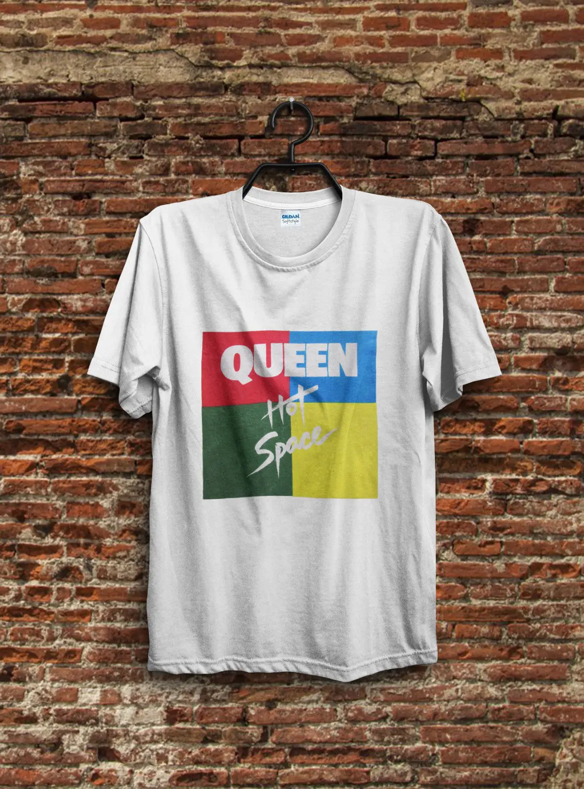 

QUEEN Vintage 1982 HOT SPACE CONCERT T-SHIRT UK TOUR FREDDIE MERCURY Reprint T Shirts Short Sleeve Leisure Fashion Summer
