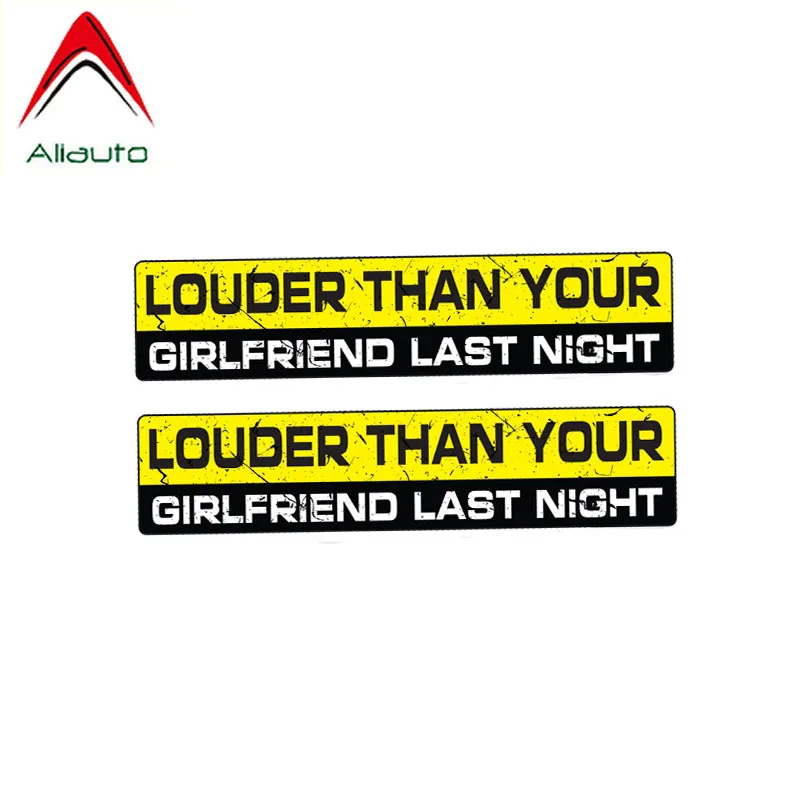 

Aliauto 2 X Car Stickers Louder Than Your Louder Than Your Girlfriend Decal PVC Accessories for Mercedes Honda Toyota,15cm*3cm