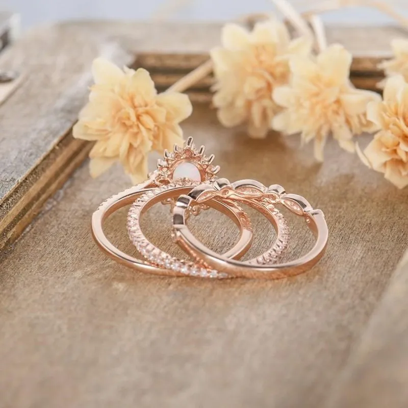 

New Fine Women Rings Rose Gold Bridal Wedding Engagement Proposal Anniversary Jewelry Girlfriend Gift For Women Rings