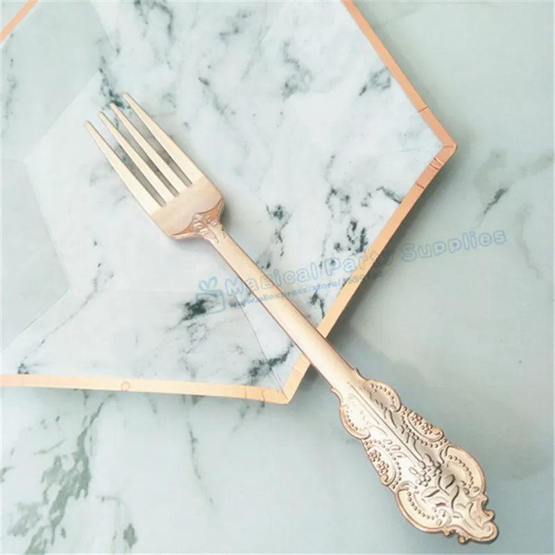 6 комплектов/18 шт. розовые свадебные одноразовые столовые приборы пластиковая