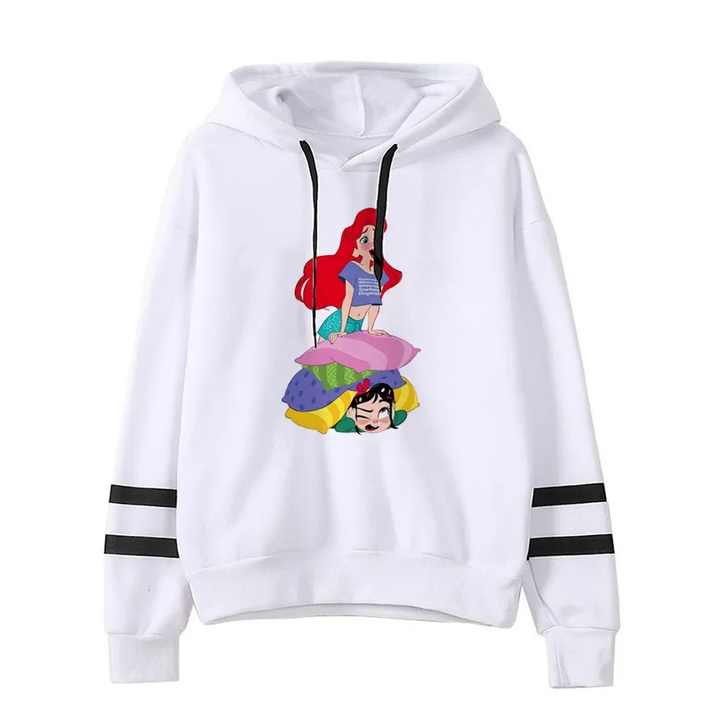 

Little Mermaid Princess Ariel Cartoon Hoodies Clothes Korean Hoodie Harajuku Clothes Hoody Womens Clothing Pink White Pullovers