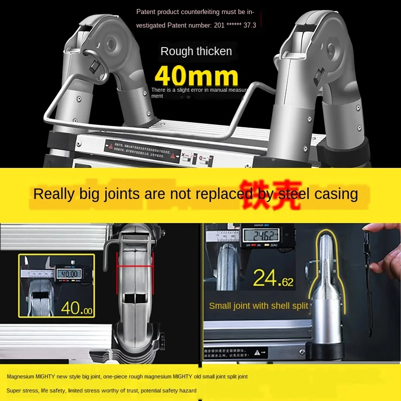 Телескопическая лестница a образной формы из алюминиевого сплава утепленная