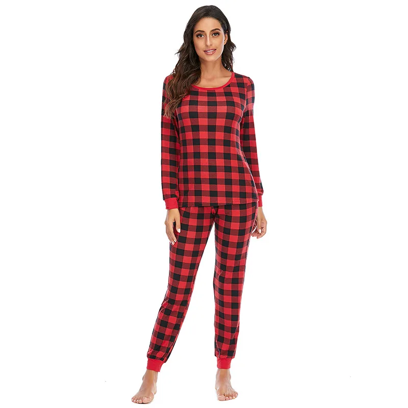 

Women's Pajama Winter Grid Home Suit Sleepwear Home Clothes Plus Size