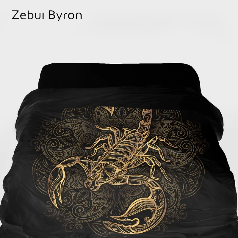?? 3D Duvet Cover King/queen/custom Size,Blanket/comforter Cover 220/240,Quilt Cover For 90/150/single Bed,Bedding Black Gold Owl